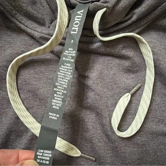 Vuori Halo Essential Hoodie Pullover Sweatshirt Women's Sz S Heather Chia - Picture 3 of 5